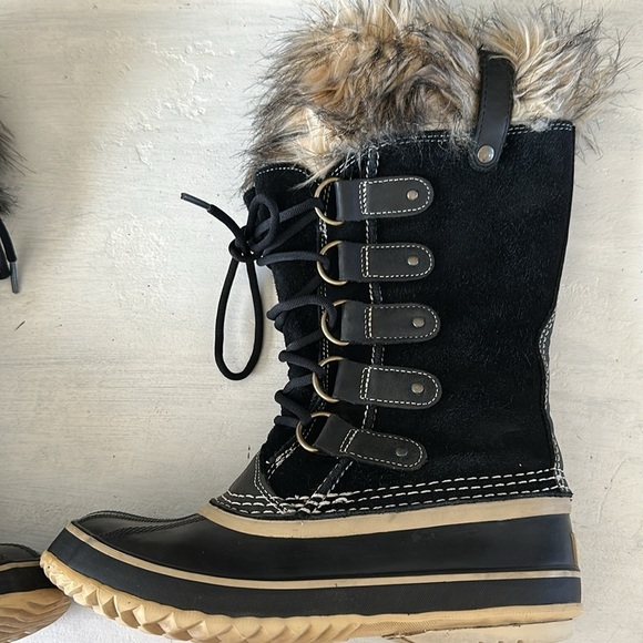 Sorel Women’s Joan of Arctic Waterproof Winter Boots Black Suede Rubber Size 7 - Picture 5 of 16